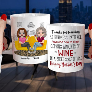 Thanks For Teaching Me Kindness, Gift For Mom, Personalized Wine Tumbler, Mother's Day Gift - Coffee Mug - GoDuckee