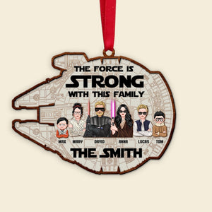 Personalized Galaxy Family Ornament, The Force Is Strong With This Family - Ornament - GoDuckee