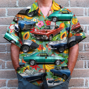 Custom Car Photo Hawaiian Shirt, Tropical Fruit Pattern, Summer Gift (Car0107) - Hawaiian Shirts - GoDuckee