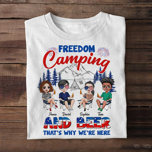 Freedom Camping And Beer That's Why We're Here Personalized 4th Of July Shirt Gift For Loved Ones - Shirts - GoDuckee