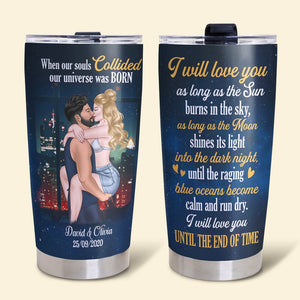 When Our Souls Collided Our Universe Was Born - Personalized Couple Tumbler - Gift For Couple - Tumbler Cup - GoDuckee
