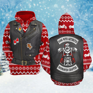Sons With Arthritis Ibuprofen Chapter Personalized Christmas Biker Hoodie, Gift For Biker - AOP Products - GoDuckee