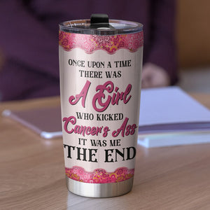 Breast Cancer Awareness - Personalized Tumbler - Once Upon A Time There Was A Girl Who Kicked Cancer - Tumbler Cup - GoDuckee