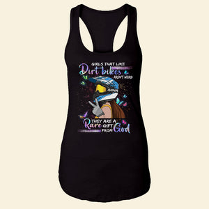 Girls That Like Dirt Bikes Aren't Weird Personalized Motocross Girl Shirt Gift For Her - Shirts - GoDuckee