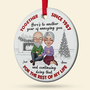 Together For The Rest Of My Life Personalized Couple Ornament, Christmas Tree Decor - Ornament - GoDuckee