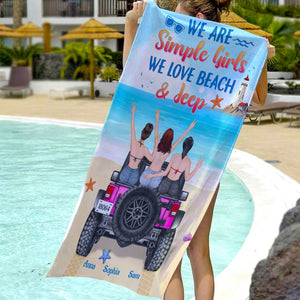 We Are Simple Girls We Love Beach Personalized Car Beach Towel Gift For Her - Beach Towel - GoDuckee