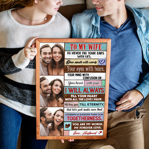 Custom Couple Photo Poster - To My Wife, Love Husband - Poster & Canvas - GoDuckee