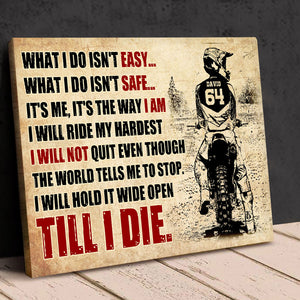 Personalized Motocross Wall Art - For Dirt Bike Rider - What I Do Isn't Easy - Poster & Canvas - GoDuckee