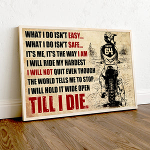 Personalized Motocross Wall Art - For Dirt Bike Rider - What I Do Isn't Easy - Poster & Canvas - GoDuckee