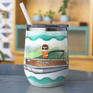 Personalized Pontoon Man Wine Tumbler - That's Me I'm Some Guys - Wine Tumbler - GoDuckee