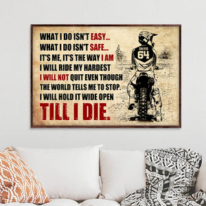 Personalized Motocross Wall Art - For Dirt Bike Rider - What I Do Isn't Easy - Poster & Canvas - GoDuckee