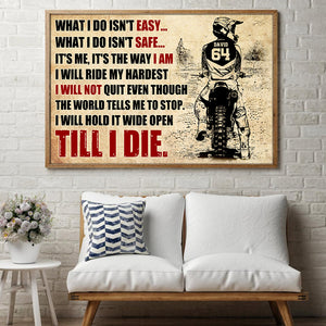 Personalized Motocross Wall Art - For Dirt Bike Rider - What I Do Isn't Easy - Poster & Canvas - GoDuckee