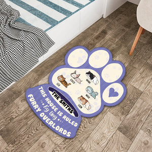 Paw & Pet Bowl Shape Doormat - Personalized Sleeping Dog Breeds - This House Is Ruled By Tiny Furry Overlords - Doormat - GoDuckee