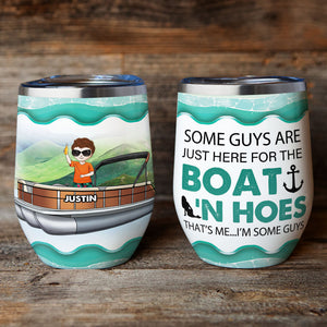 Personalized Pontoon Man Wine Tumbler - That's Me I'm Some Guys - Wine Tumbler - GoDuckee