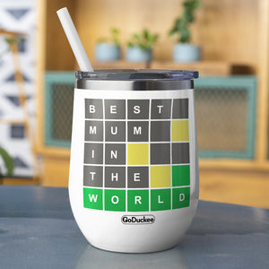 Cartoon Mother & Daughter - Personalized Wine Tumbler - Best Mom In The World - Wine Tumbler - GoDuckee