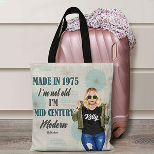 Year Of Birth Personalized All Over Tote Bag - I'm Not Old I'm Mid-Century Modern - Cool & Badass Woman - Tote Bag - GoDuckee
