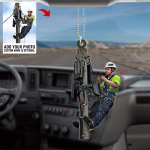 Lineman - Personalized Flat Car Ornament and Keychain - Ornament - GoDuckee
