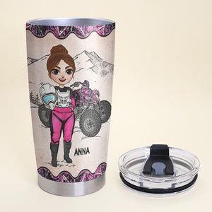 Personalized ATV Racing Girl Tumbler - Some Girls Like The Finer Things Glitter Gold & Shine - Tumbler Cup - GoDuckee