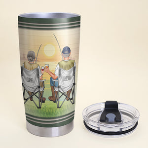 Personalized Fishing Couple Tumbler - You Don't Stop Fishing When You Get Old - Tumbler Cup - GoDuckee