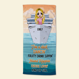 I'm A Deck - On Cruise Ship - Personalized Beach Towel - Gifts For Cruise Lovers, Girls Doll - Beach Towel - GoDuckee