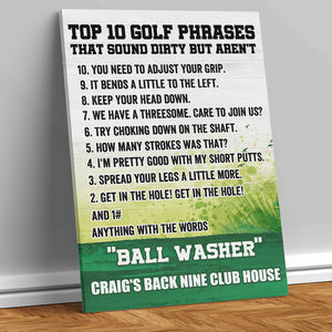 Golf - Custom Name Back Line Club House Poster - Top 10 Golf Phrases - Poster & Canvas - GoDuckee
