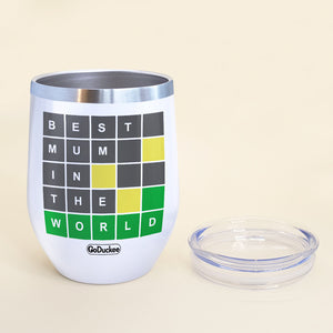 Cartoon Mother & Daughter - Personalized Wine Tumbler - Best Mom In The World - Wine Tumbler - GoDuckee