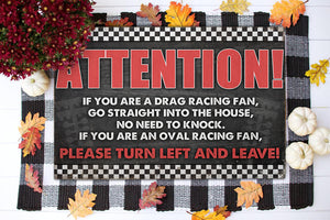 Attention Racing Doormat - If You Are A Drag Racing Fan - Checkered Pattern - Doormat - GoDuckee