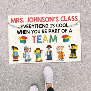 Lego Classroom Doormat - Custom Teacher's Name - Every thing is cool - Doormat - GoDuckee