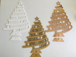 Personalized Family Christmas Tree Wood Art - Custom Family Members' Names - Wood Sign - GoDuckee