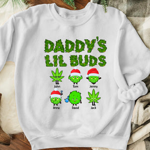 Daddy's Lil Buds Personalized Weed Family Shirt, Christmas Gift - Shirts - GoDuckee