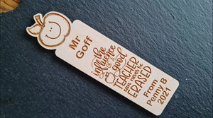 Teacher Personalized Thank You Wooden Bookmark - Gifts for Teachers - Bookmarks - GoDuckee