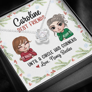 Besties Until A Circle Has Corners - Personalized Love Knot Necklace - Jewelry - GoDuckee