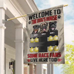 Personalized Gifts For Dog Lover, Welcome to the dog's house With Drag Tree Light Custom Dog Breeds Flag - Flag - GoDuckee