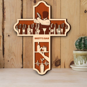 Bartender With Pattern - Personalized 3D 2-Layered Wood Art - Wood Sign - GoDuckee