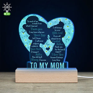 I Will Always Be Your Little Girl, Personalized 3D Led Light Wooden Base, Talking With Mom Led Night Light, Mother's Day, Birthday Gift For Mom - Led Night Light - GoDuckee