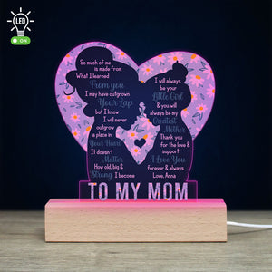 I Will Always Be Your Little Girl, Personalized 3D Led Light Wooden Base, Talking With Mom Led Night Light, Mother's Day, Birthday Gift For Mom - Led Night Light - GoDuckee