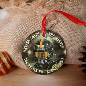 Football Player Custom Jersey Color, School Name & Team Name Ceramic Ornament - Ornament - GoDuckee