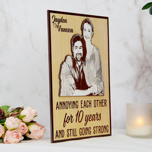 Annoying Each Other And Still Going Strong - Custom Photo Layered Wood Sign Stand - Wood Sign - GoDuckee