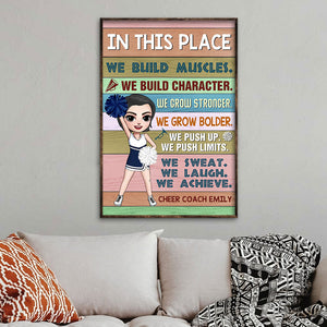 Personalized Cheer Coach Girl Poster - In This Place We Build Muscles - Poster & Canvas - GoDuckee