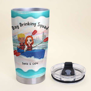 Personalized Kayaking Couple Tumbler - Day Drinking Squad - Tumbler Cup - GoDuckee