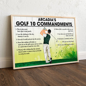 Golf 10 Commandments Play To Play Great Personalized Wall Art - Poster & Canvas - GoDuckee