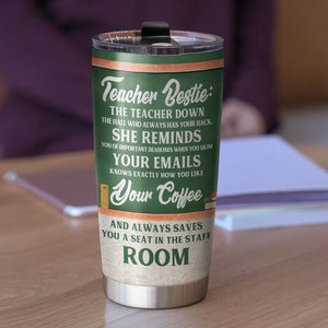 Personalized Teacher Bestie Tumbler Cup - Colleagues By Chance Besties By Choice - Tumbler Cup - GoDuckee