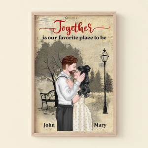 Together Is Our Favorite Place To Be Personalized Couple Canvas Print, Gift For Couple - Poster & Canvas - GoDuckee