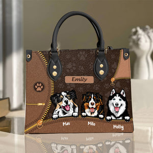 Personalized Dog Leather Bag, Gift For Dog Lovers - Leather Bag - GoDuckee