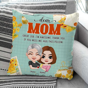 If You Miss Me Hug This Pillow, Mom And Child Personalized Couple Pillow Gift For Mother's Day - Pillow - GoDuckee