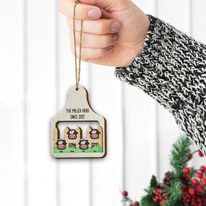 Cow Family Personalized Farm Ornament, Christmas Gift - Ornament - GoDuckee