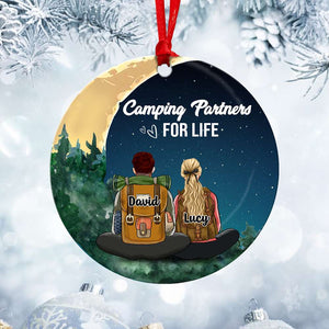 Couple Camping Partners For Life - Personalized Ornament - Ornament - GoDuckee