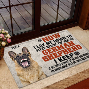 German Shepherd Doormat - Custom Name - Now I Lay Me Down To Sleep - Doormat - GoDuckee