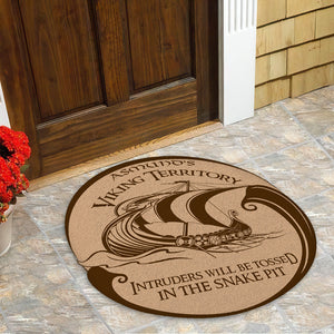 Viking Territory Round Shape Doormat - Custom Name - Doormat - GoDuckee
