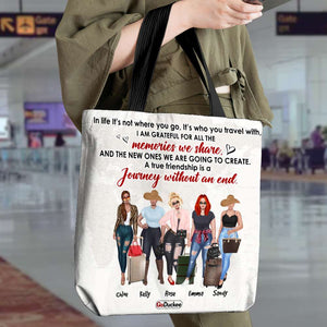 Personalized All Over Tote Bag - A True Friendship Is A Journey Without An End - Tote Bag - GoDuckee